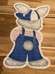 Spring Mills Cut And Sew Rabbit with Blue Coveralls 18″ #7508 Sewing Plush