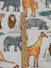 Flannel Fabric Snuggle Joanns Cream Safari Animal 60×40″ Lion Elephant Giraffe
