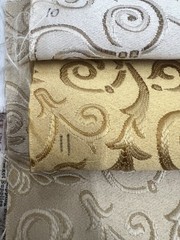 Gold Damask Jacquard Brocade Fabric (116in.) Sold By The Yard