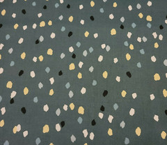 Geometrix BTY P&B Textiles Gray Citrine Beige Teal Dots on Dark Teal