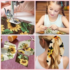 40 Pcs 2.55 Inch Sunflower Jelly Fabric Roll Strips for Quilting Patchwork