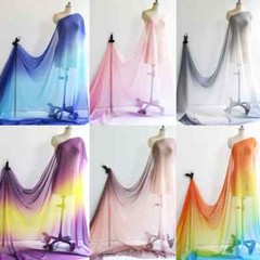 Ombre Chiffon 58” Wide 30D Gradient Chiffon Sheer Fabric Dancing Scarf Wedding