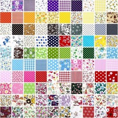 Prebound 1500 Pcs 4 x 4 Inches Cotton Fabric Squares Pre-Cut Quilt Squares