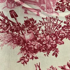 New Braemore Chinoiserie Chinese Garden Toile Fabric 6 yds Rose on Honeydew