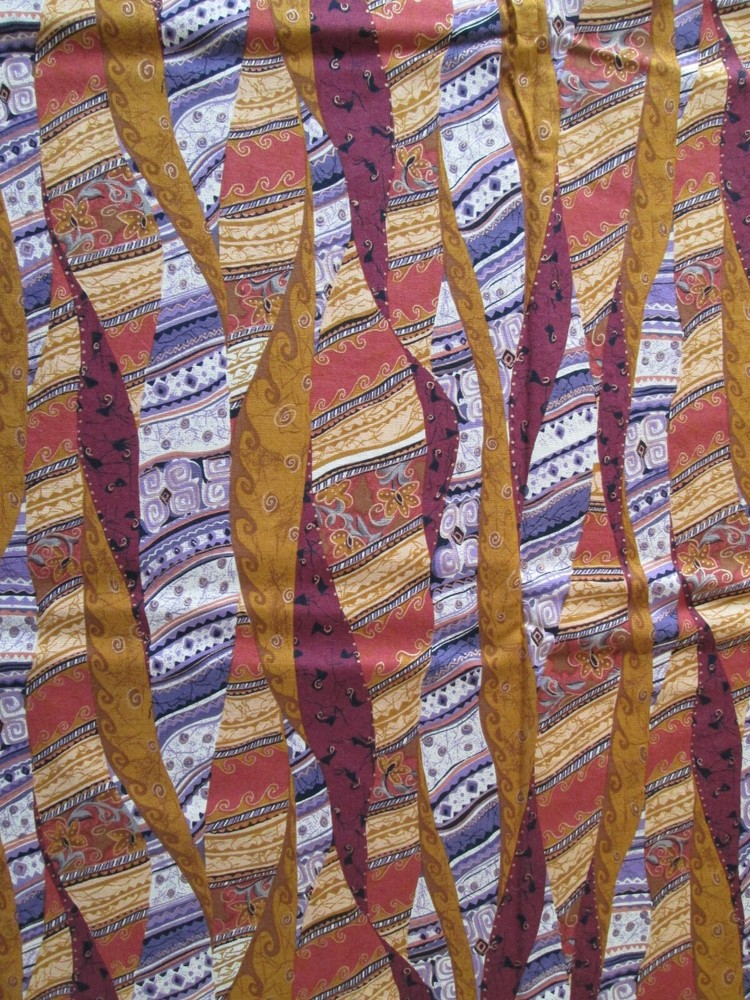 ROBERT KAUFMAN FABRIC~Patchwork Streaks~PURPLE GOLD BURGUNDY~Single Cut 2 yds~