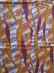 ROBERT KAUFMAN FABRIC~Patchwork Streaks~PURPLE GOLD BURGUNDY~Single Cut 2 yds~