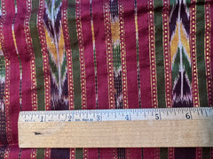 Thai Silk & Metallic IKAT Fabric ~ 3 Yard ~ 45″ Wide Gold Red Green Purple