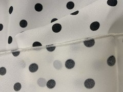 Vintage Black Polka Dots White Fabric 43” X 75” 2 Yards Polyester ? Craft Dot