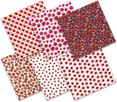 Strawberry Red Fat Quarters Bundles – Cute Sweet Fruity Fabric, 6 PCS, 20″ x …