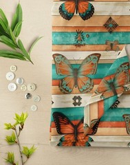 David Textiles Butterfly Print 1 Yard Fabric Cut 100% Cotton 36 x 44 in