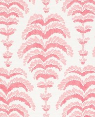 BRUNSCHWIG & FILS FABRIC ‘PONCHETTE PRINT – PINK’ 6.2 METRES Linen Blend