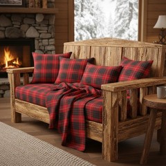 Fraser Modern Tartan Fabric Poly Viscose Wool Free-Multiple Sizes Available