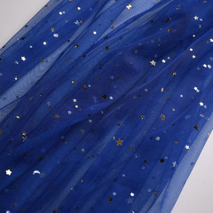 54″ X 8 Yards Glitter Tulle Fabric Rolls Golden Stars and Moon Tulle
