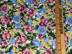 1/2 Yd “Les Jardin” Poppy Peony Pansy Flowers by Hoffman Quilt Fabric BTHY