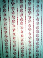 Vintage Pink Maroon Ivory Floral Stripes Cotton Fabric 45″ x 2 Yards Flaw**Read