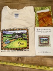 “QUILTING IN THE COUNTRY” MONTANA VINTAGE QUILT SHOP SOUVENIR T-SHIRT BLOCK (L)