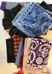 Fabric Lot Mixed Pieces Floral Prints Patterns Pieced Quilt Section Vtg & Modern