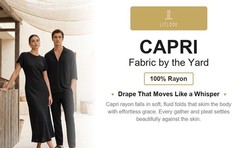 Capri Rayon Fabric by the Yard 100% Rayon Woven Non-Stretch Dresses Skirts 95GSM