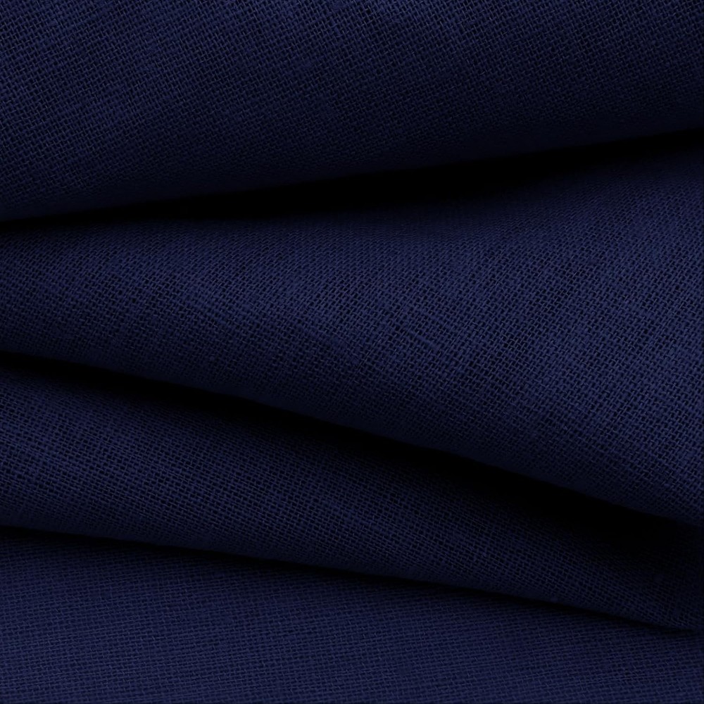 Linen Fabric by the Yard, 61 Inch Wide Navy Blue Blend Cloth, 60% Linen 40% Cott