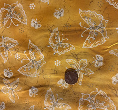 White-Outlined Butterflies* Gold Highlights* Quilters Only * 100% Cotton 8″ x22″