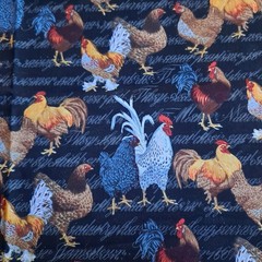 Chicken Coop Rooster Cotton Fabric 27″ X 44″ Fabric Traditions Chicken