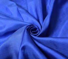 Sushila Vintage Blue Sari Remnant Scrap Multi-Purpose Pure Silk Craft Fabric