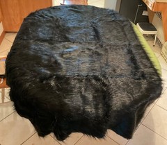 Lucci Yarns Faux Fur Designer 40”L X 65” W Unit of 1 Luxury True Solid BlackNew