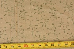 23″ Long, Vintage, Olive Vines on Tan Quilt Cotton, SL Wave Collection, P9633