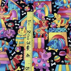 Giggles By Hoffman International Fabrics Dogs Rainbow Stripes Bright 34 Inches