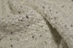 Fleck Snow Fuzzy White Boucle with Taupe Speckles Multipurpose Fabric