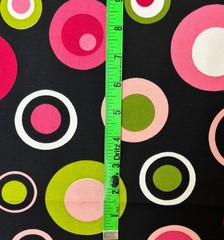 Retro Circles home decor fabric- pink, red, green, white-36″x 56″ and 92″x39″