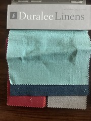 Duralee Fabric Sample Book Lot Of 4 Swatches Linen Stripes Traditional Sapphire