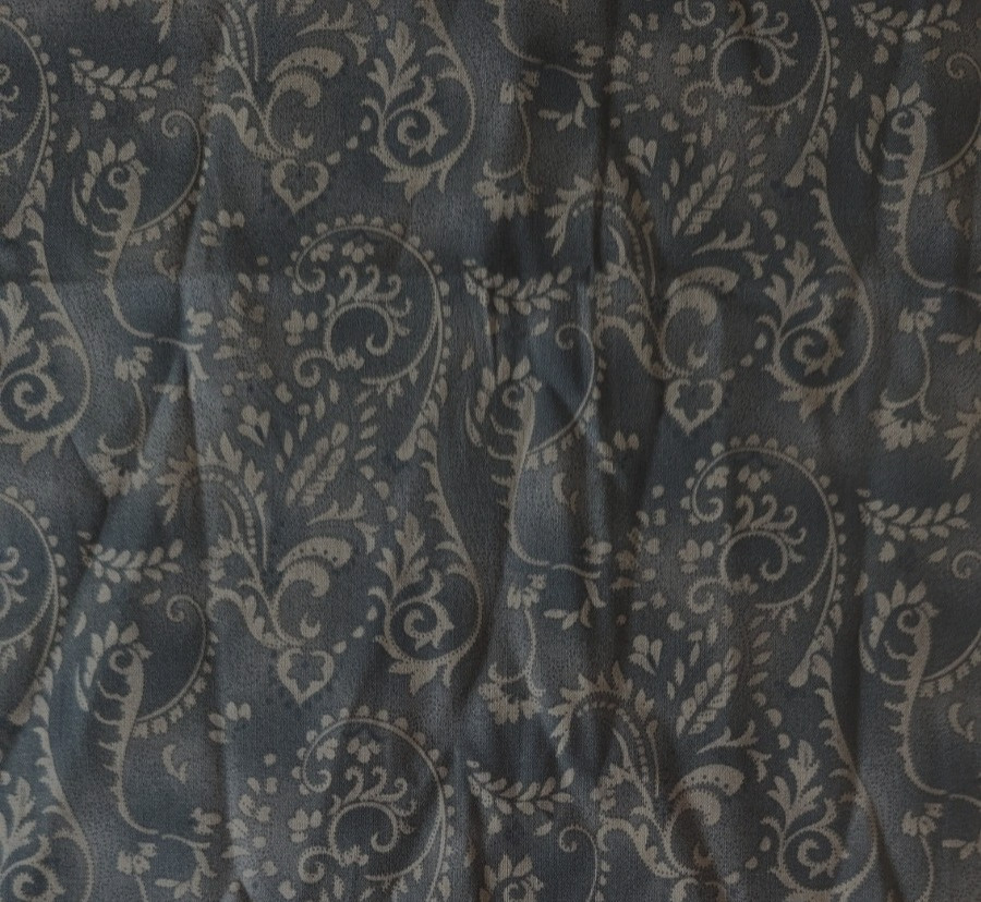 Fabric Traditions Mottled Brown Cotton Scroll Print Fabric 2007 BTHY x 43″w