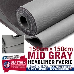 60″×60″ Medium Gray Knit Material Headliner Fabric Reupholster Aging/Smell Roof