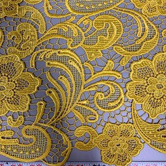 Maggie MUSTARD YELLOW Guipure Venice Heavy Lace Fabric by the Yard – 10019