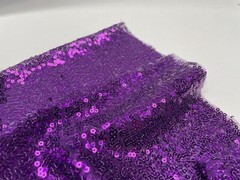 3mm Fabric Material Sequins Glitter Pailletes 120cm Wide Sparkling PURPLE Sequin