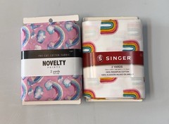 SINGER Cotton Fabric Rainbow Pattern 2yds 44″ Wide & 2yd Joanns Novelty Cotton