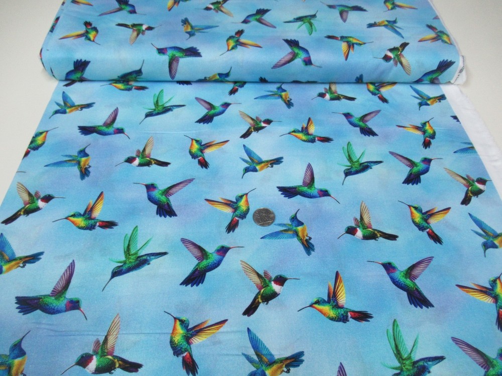 Timeless Treasures quilt-craft fabric HUMMINGBIRD FLIGHT 2 yds (cd-3904)Hacienda