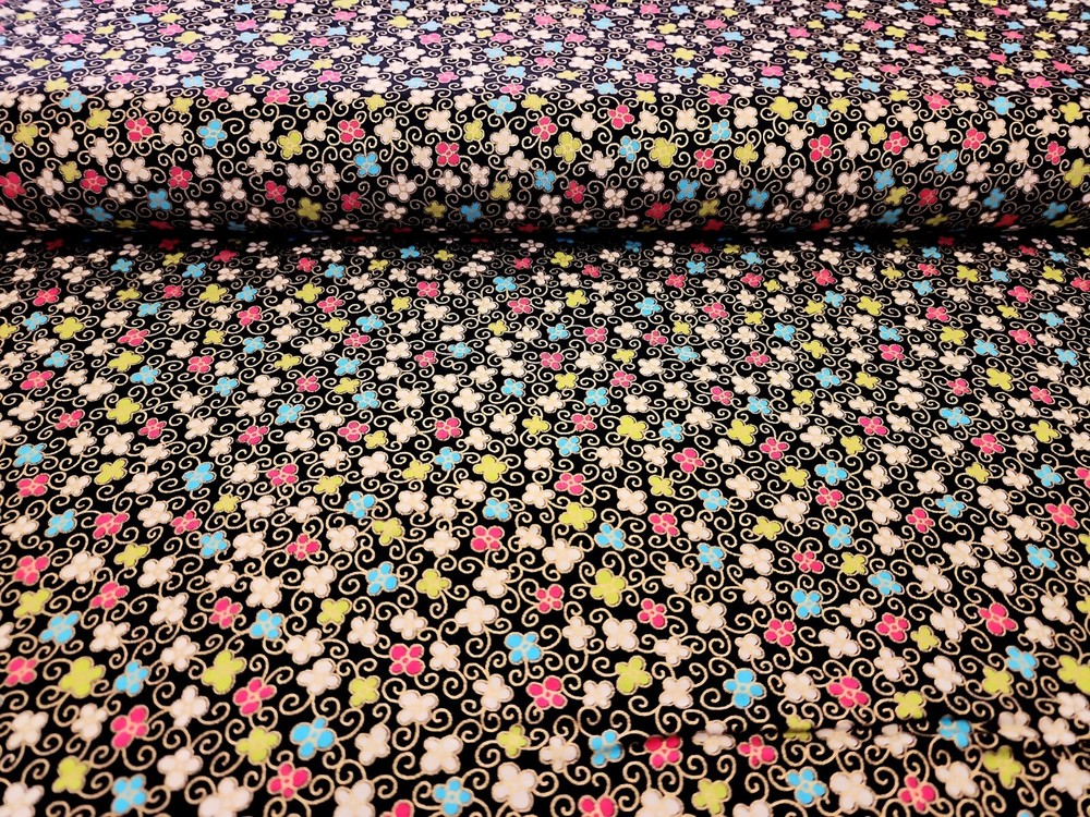 Sakura Floral Cotton Fabric Kanvas Asian Theme By the Yard
