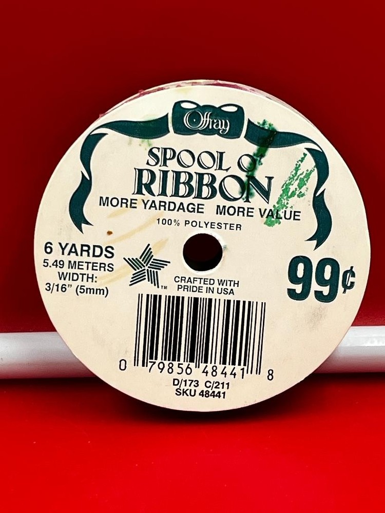 Offray Spool O’ Ribbon 6 Yards 3/16″ (5mm) Mauve Pink Picot Edge 100% Polyester