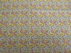 Cotton Fabric of Colorful Kaleidoscope of Leaves Tossed on White 1yd 30″ x 44