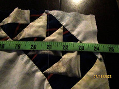 Vintage 24 in. x 6 in. multi-color quilt piece – 50-60 years old!