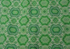 vtg 1 .25 yards green medallions SOFT only 34″ wide