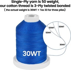 100% Mercerized Cotton Threads, 600M Spools for Quilting, Sewing & Embroidery