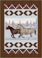 Hoffman – Call Of The Wild – 31.5″ Mustangs Horse Panel – Sunset
