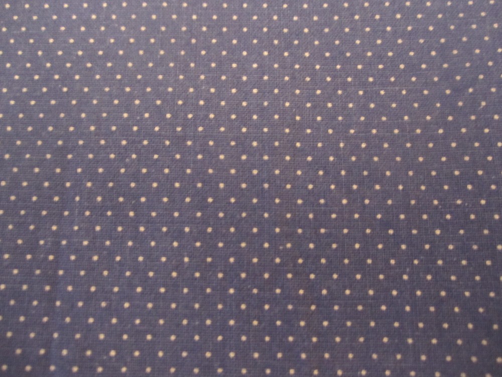 Cotton Fabric Blue with Tiny White Dots All Over 40″ long 24″ wide Piece Only