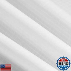 9KM DWLIFE Nylon Ripstop Fabric, White 60×393 Inch, 40D Waterproof, Lightweig