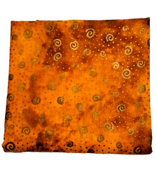 Hi-Fashion Fabric Patrick Lose 1996 Vtge Orange Metallic Accents 3 1/3 Yds
