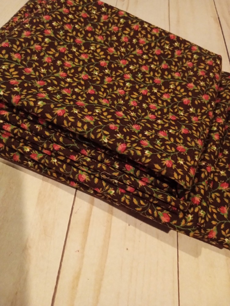 Lot Vintage Calico Fabric Remnants Peter Pan Floral Fabric Remnants
