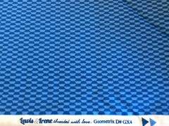 QUILTEX- THREADED WITH LOVE-GEOMETRIC #GX4-4 BLUE BY LEWIS & IRENE- 1 3/8 YARDS